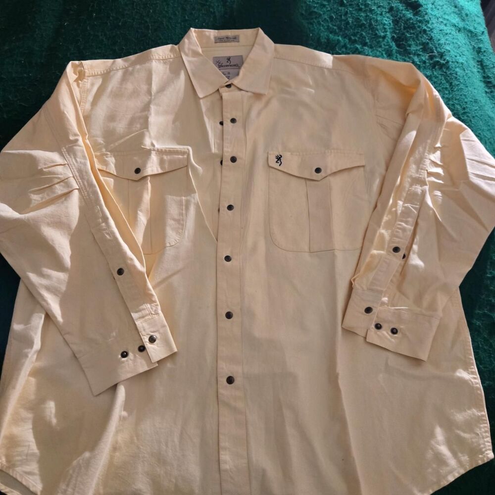 Browning Men's XXL Yellow Long Sleeve Shirt (LOC-83)